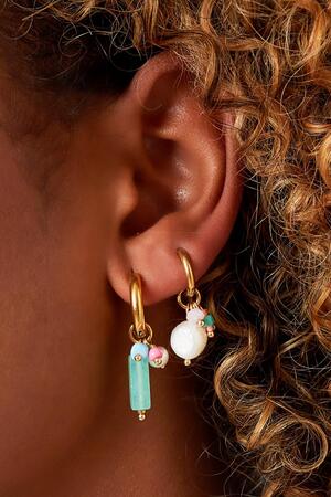 Boucles d'oreilles barre pendantes Rouge Acier inoxydable h5 Image3